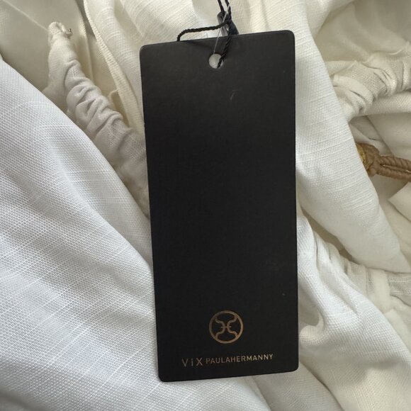 ViX Paula Hermanny Vix Claire Detail Midi Dress off white size 6 NWT - Picture 6 of 7